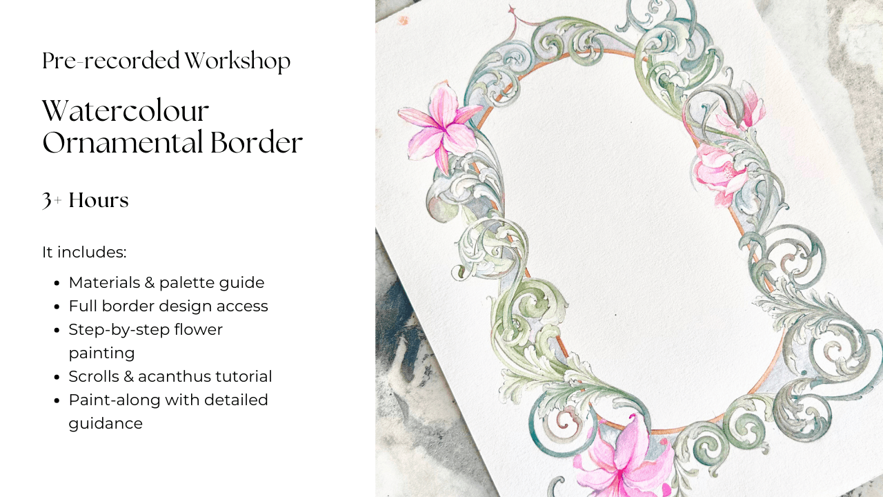Watercolour Ornamental Border