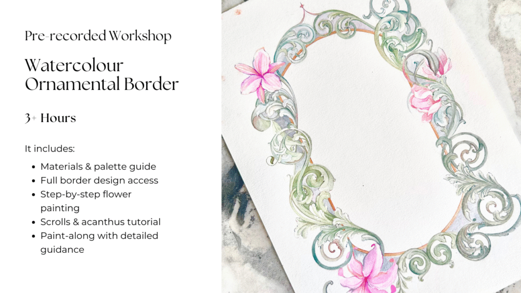 Watercolour Ornamental Border