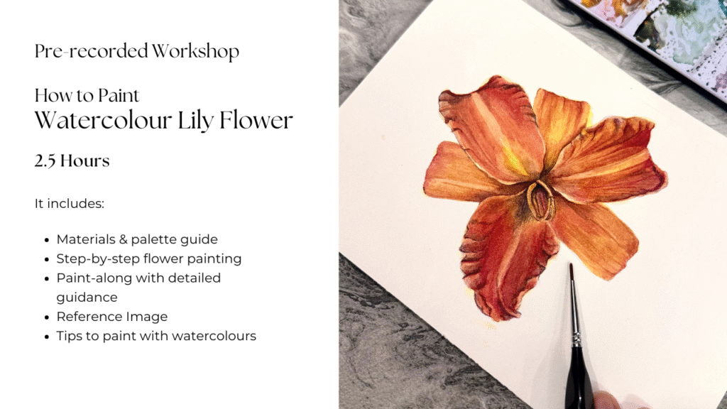 How to Paint a Watercolour Lily Flower